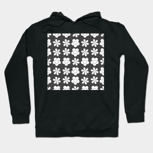 Black And White Floral Patterns Hoodie